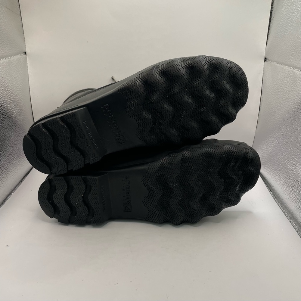 Sperry Topsider Avenue Duck Boot combat boots Black Leather Lace Up Waterproof 7 - Picture 5 of 5